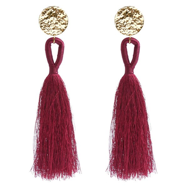 boucles d'oreilles pompon rouge
