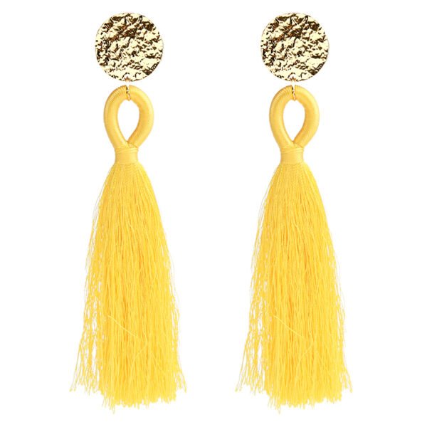 bouvles d'oreilles pompon jaune