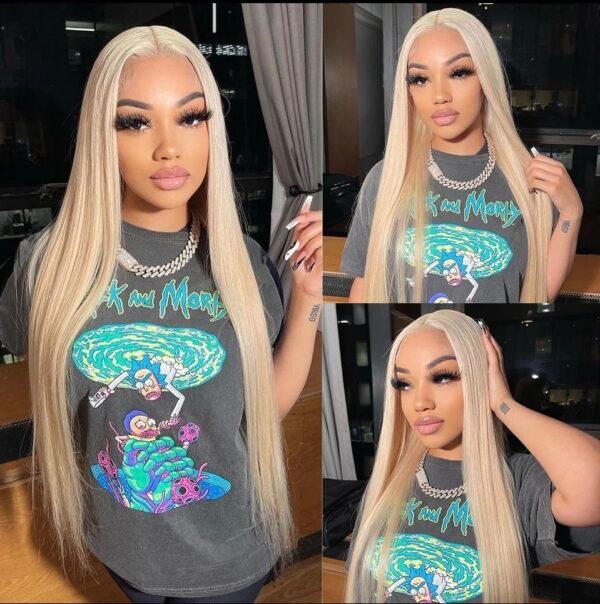 PROMO!!! -20% - Perruque Glueless blond miel-613 brésilien - 24" – Image 2